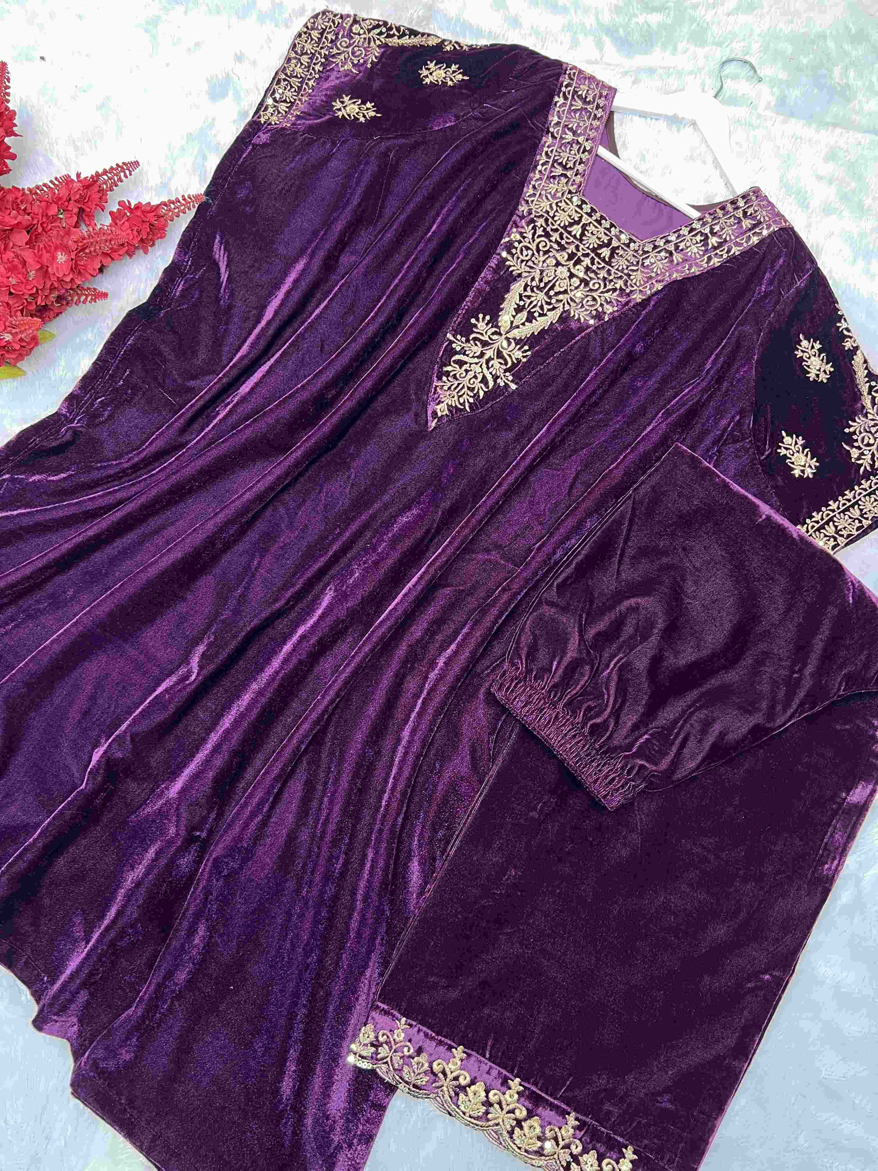 Ynf Viscose KESH159 1314 Suits & Dresses Wholesale Velvet Suits Ladies Silk Suit Kaftan Dresses Manufacturer