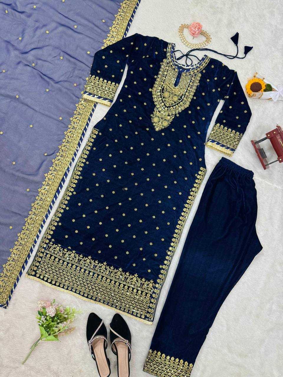 YNF VISCOSE RIN133 1495 SUITS & DRESSES WHOLESALE VELVET EMBROIDERY DESIGNER  PAKISTANI SUITS MANUFACTURER