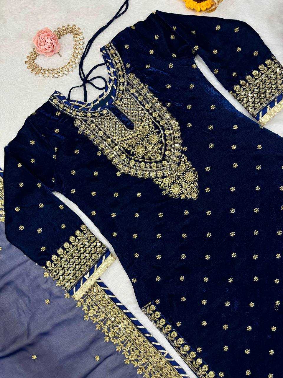 YNF VISCOSE RIN133 1495 SUITS & DRESSES WHOLESALE VELVET EMBROIDERY DESIGNER  PAKISTANI SUITS MANUFACTURER