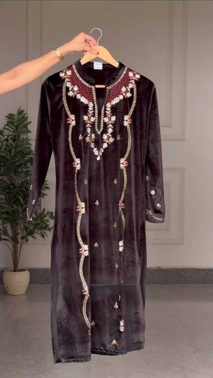 YNF VISCOSE RIN169 5791 SUITS & DRESSES WHOLESALE VELVET PRINTED BLACK SALWAR SUITS & DRESSES MANUFACTURER