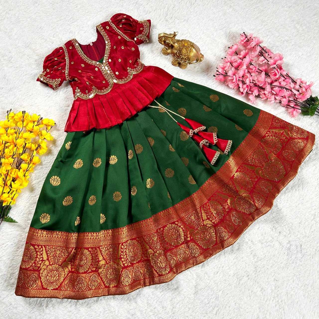 Ynf Zari Silk KESH109 RRKT87 Kids Wear Wholesale Kids Gown Kids Traditional Outfits Kids Ethnic Gowns Manufacturer