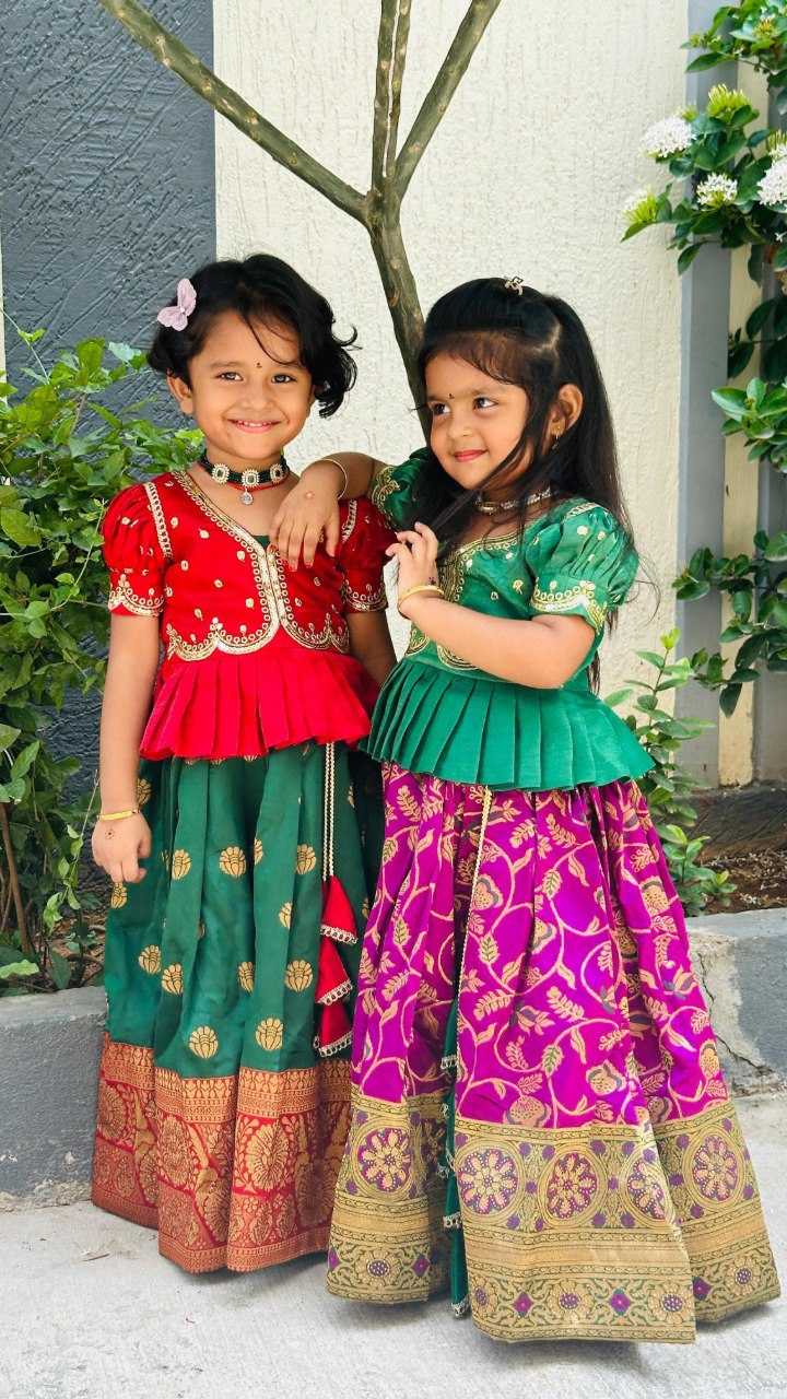 Ynf Zari Silk KESH109 RRKT87 Kids Wear Wholesale Kids Gown Kids Traditional Outfits Kids Ethnic Gowns Manufacturer