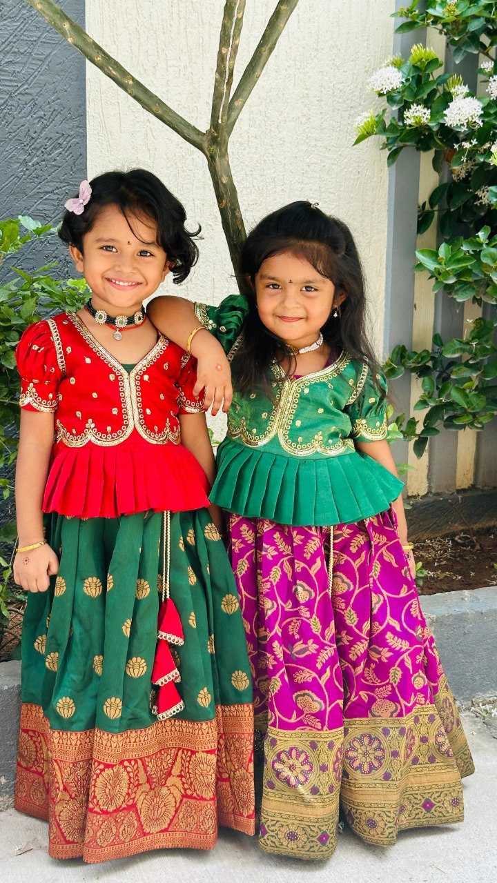 Ynf Zari Silk KESH109 RRKT87 Kids Wear Wholesale Kids Gown Kids Traditional Outfits Kids Ethnic Gowns Manufacturer