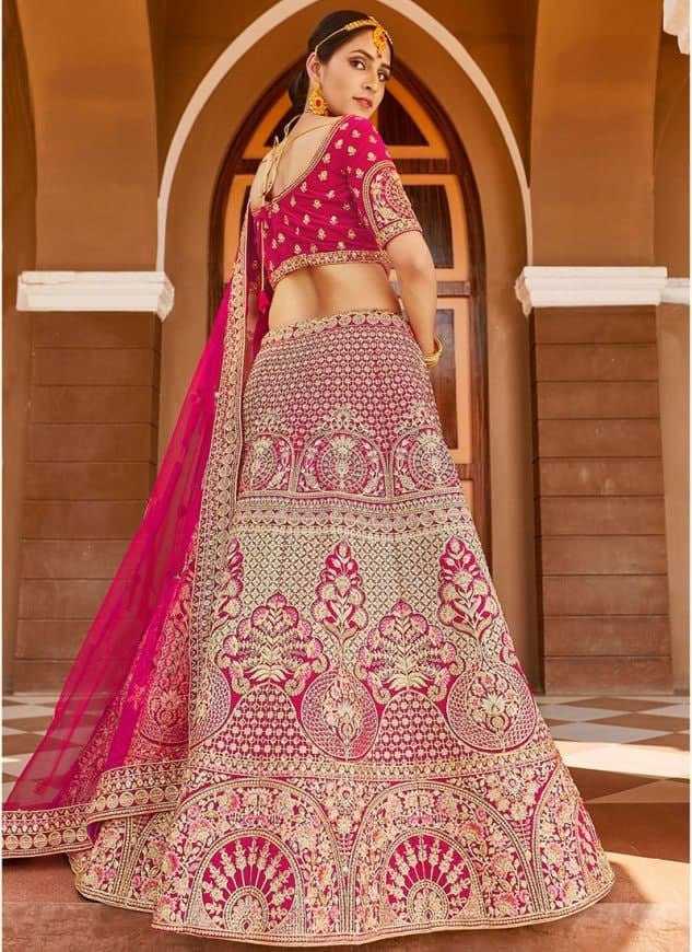 YNFSATIN KESH402  401 LEHENGAS  WHOLESALE FANCY WEDDING EMBROIDERED LEHENGAS MANUFACTURER