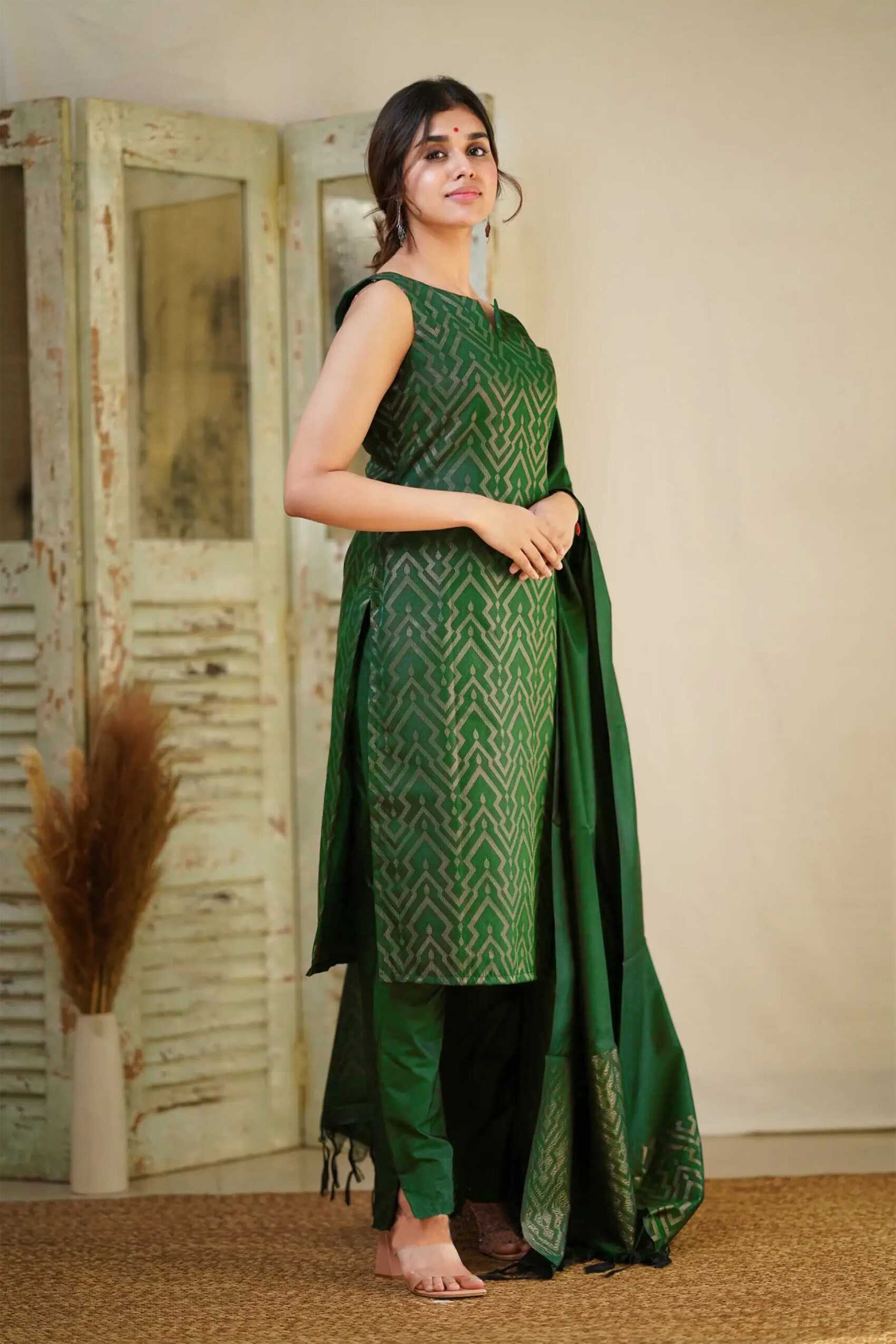 Ynf Art Silk KESH334 OLIVE Suits & Dresses Wedding Collections Festive Collections Wholesale Designer Suits Silk Suits Long Kurti Suits Manufacturer