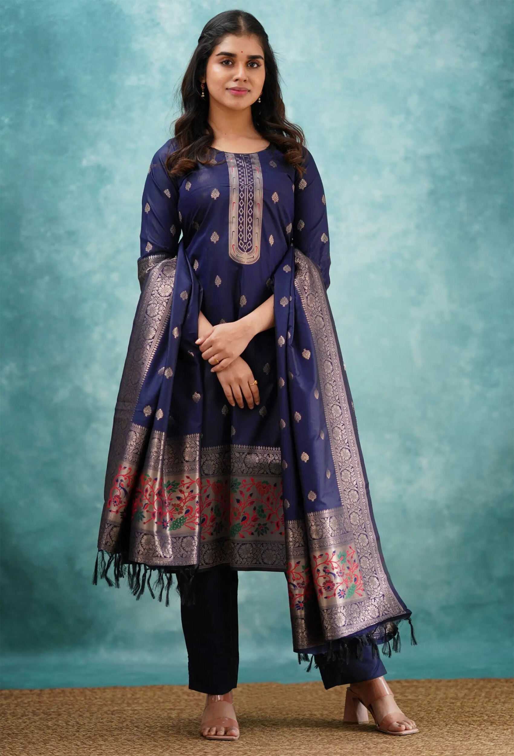 Ynf Art Silk KESH334 SHRINAGAR Suits & Dresses Wedding Collections Festive Collections Wholesale Designer Suits Silk Suits Long Kurti Suits Manufacturer