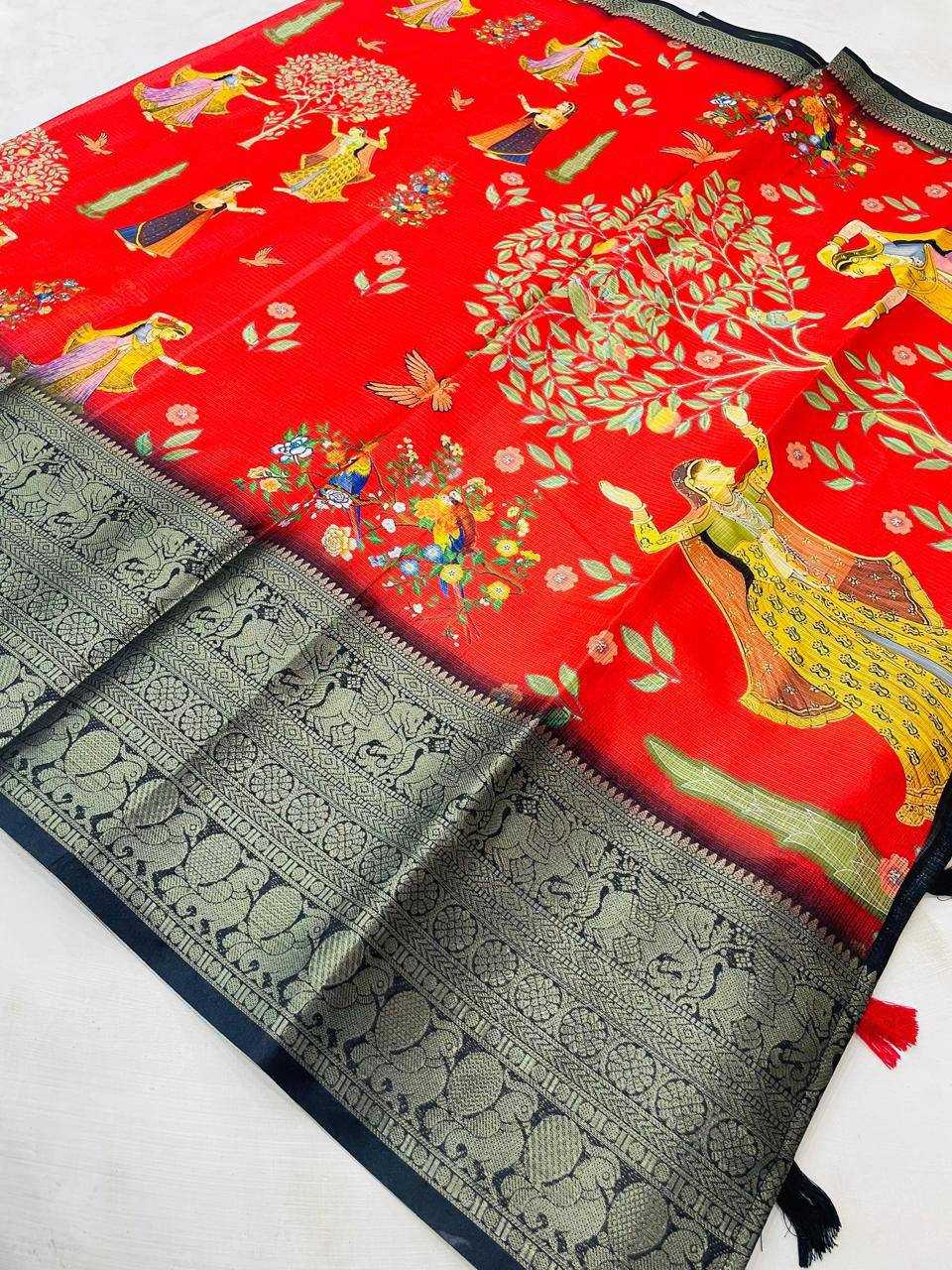 Ynf Banarasi Warm silk RIN124 Warm silk dingli Sarees Wedding Collections Festive Collections Wholesale Printed Sarees Silk Sarees Festive Sarees Manufacturer