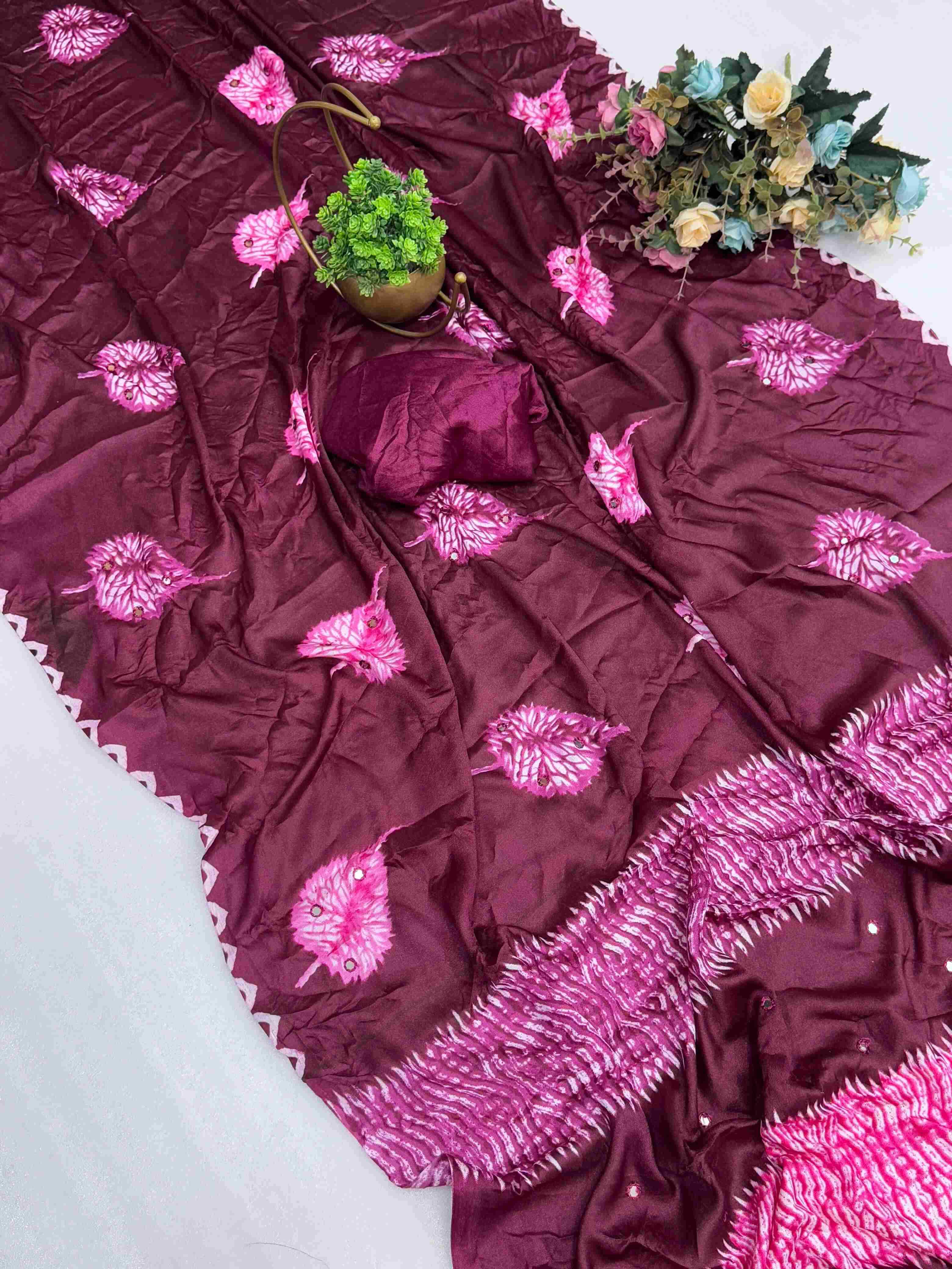 Ynf Bandhani Silk KESH298 KUMUDLATA Silk Sarees Wholesale Banarasi Silk Sarees Designer Silk Sarees Kalamkari Silk Sarees Manufacturer