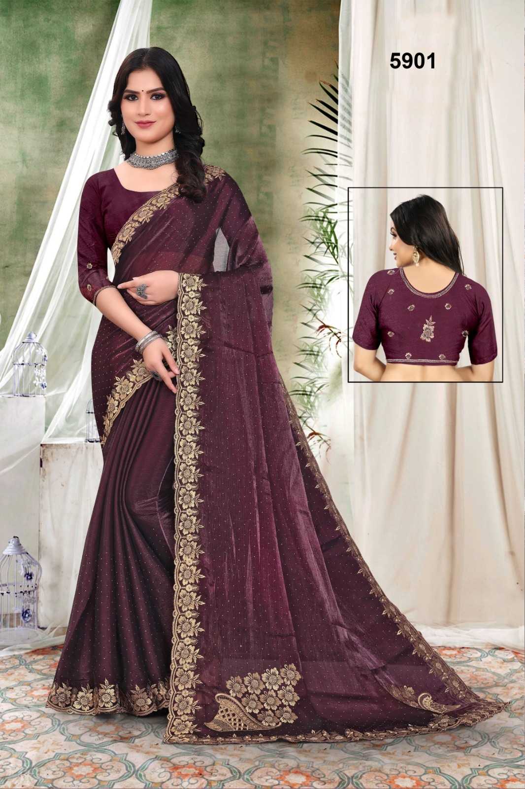 Ynf Burberry Silk KESH114 5901 Silk Sarees Wedding Collections Festive Collections Wholesale Designer Silk Sarees Embroidered Silk Sarees Silk Sarees With Stone Work Manufacturer