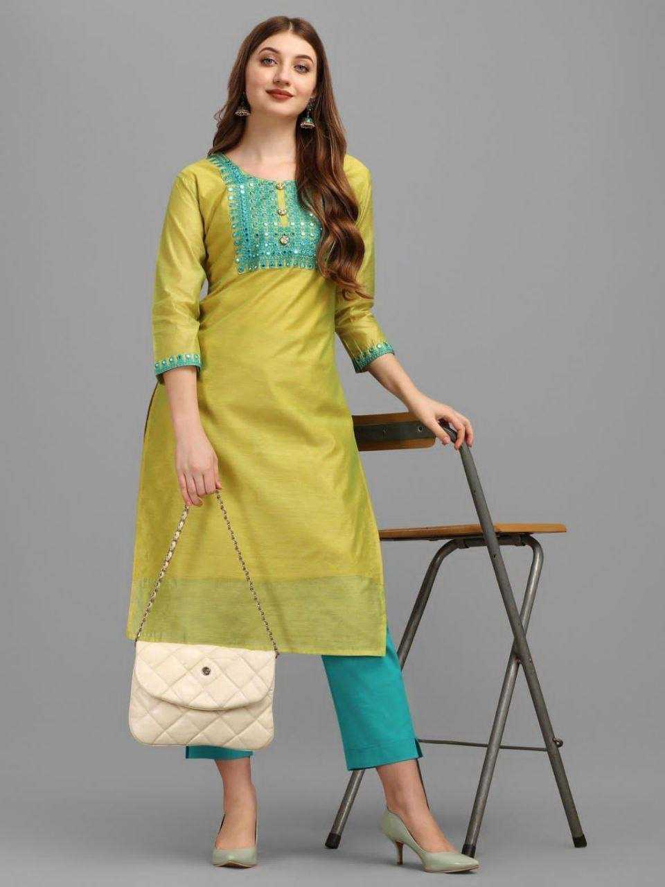 Ynf Chanderi Cotton KESH434 MCN91 Kurti Wholesale Casual Kurtis Cotton Kurtis Embroidered Kurtis Manufacturer