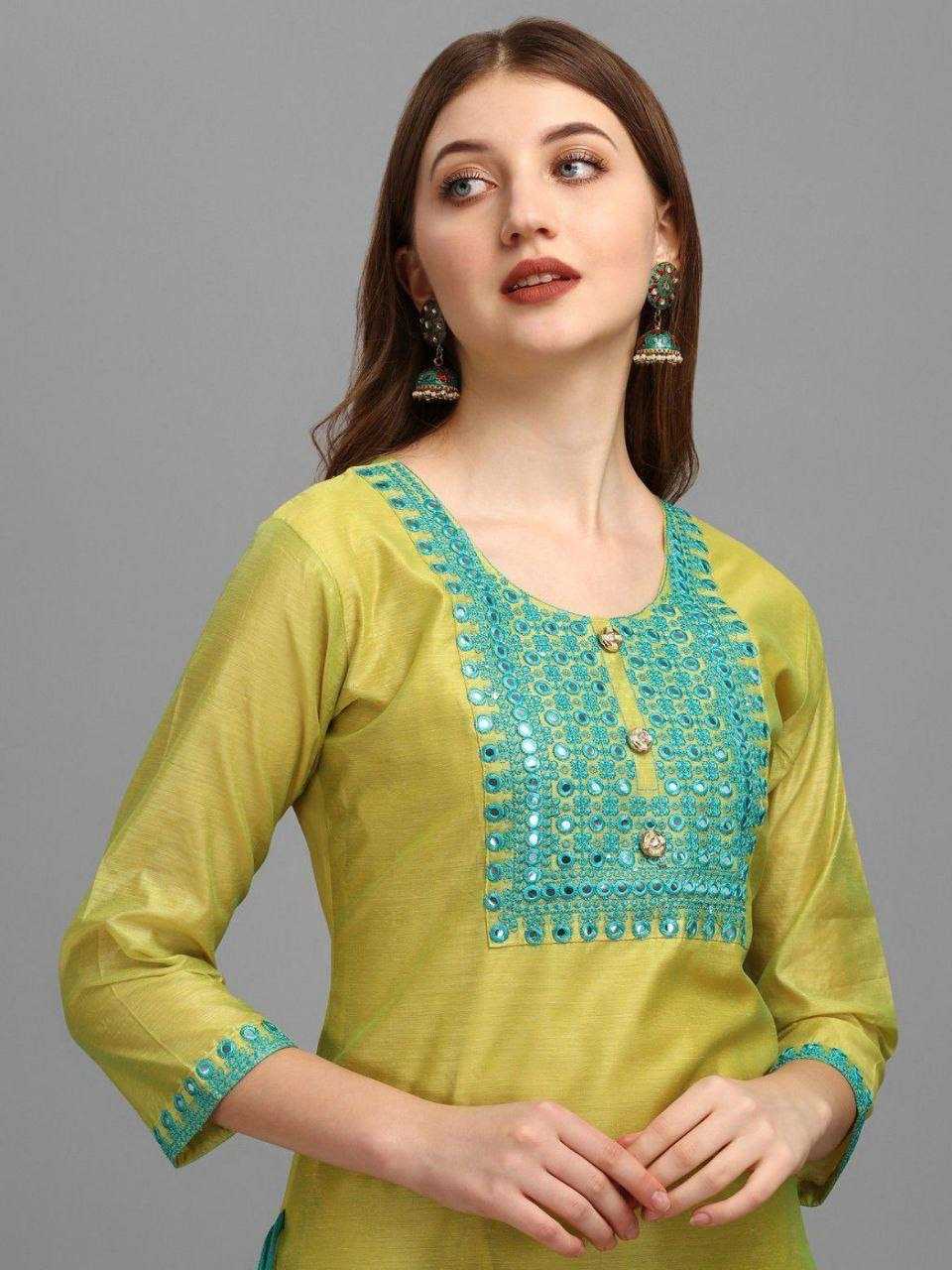 Ynf Chanderi Cotton KESH434 MCN91 Kurti Wholesale Casual Kurtis Cotton Kurtis Embroidered Kurtis Manufacturer