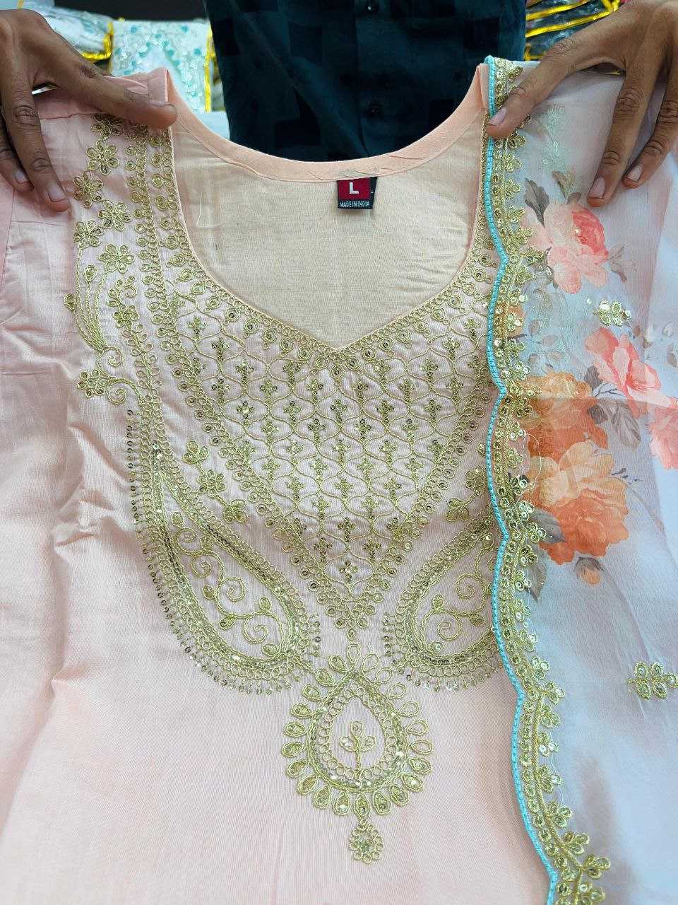 Ynf Chanderi Silk KESH209 BHC01 Suits & Dresses Wholesale Ladies Suits Embroidery Suits Chanderi Suit Manufacturer