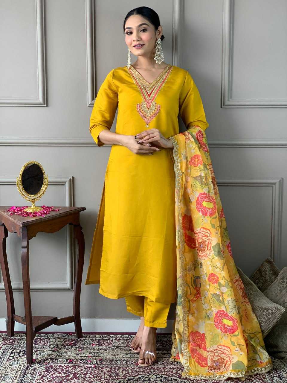 Ynf Chanderi Soft KESH402 ANUSHREE Suits & Dresses Wholesale Ladies Suits Embroidery Suits Chanderi Suit Manufacturer