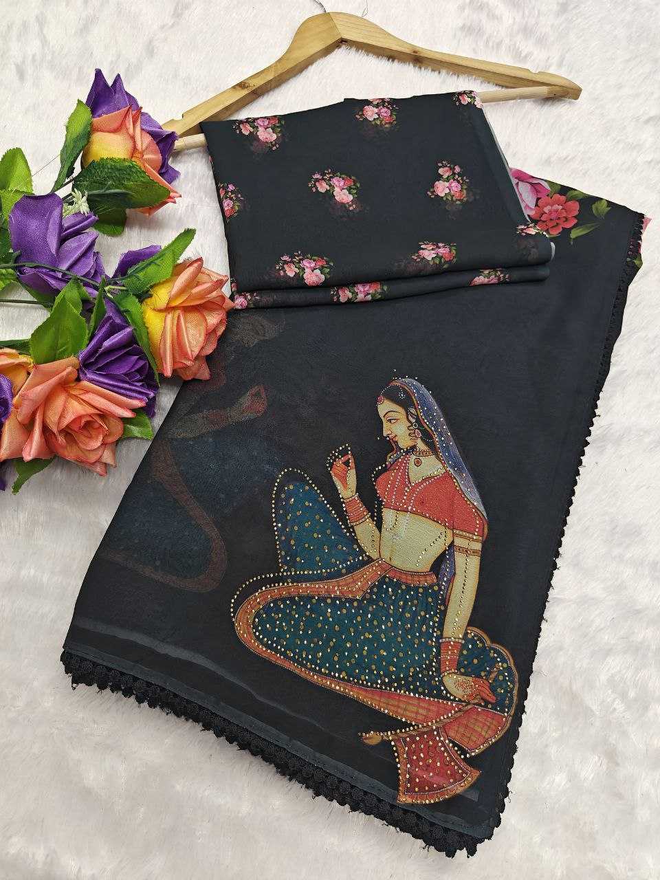 Ynf Chiffon KESH189 VET08 Sarees Wholesale Fancy Sarees Printed Sarees Swarovski Sarees Manufacturer