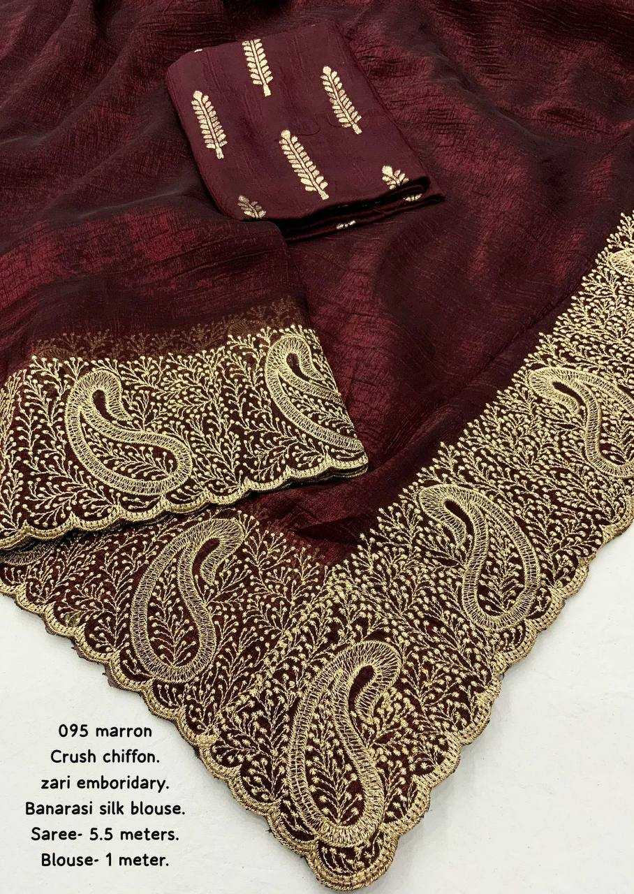 Ynf Chiffon KESH433 095 Sarees Wholesale Designer Sarees Chiffon Sarees Embroidered Sarees Manufacturer