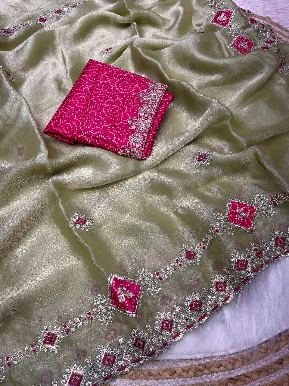 Ynf Chiffon RIN143 530 Sarees Diwali Collections Festive Collections Wholesale Embroidered Sarees Zari Sarees Sarees With Blouse Manufacturer