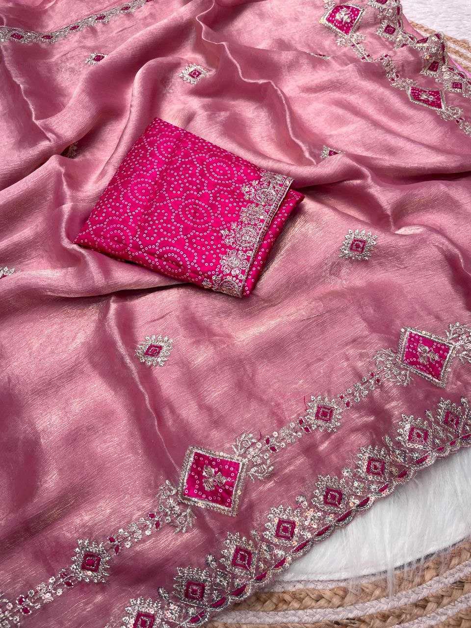 Ynf Chiffon RIN143 530 Sarees Diwali Collections Festive Collections Wholesale Embroidered Sarees Zari Sarees Sarees With Blouse Manufacturer