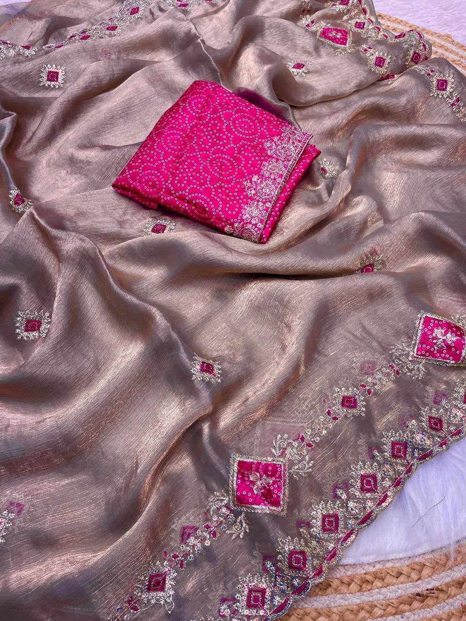 Ynf Chiffon RIN143 530 Sarees Diwali Collections Festive Collections Wholesale Embroidered Sarees Zari Sarees Sarees With Blouse Manufacturer