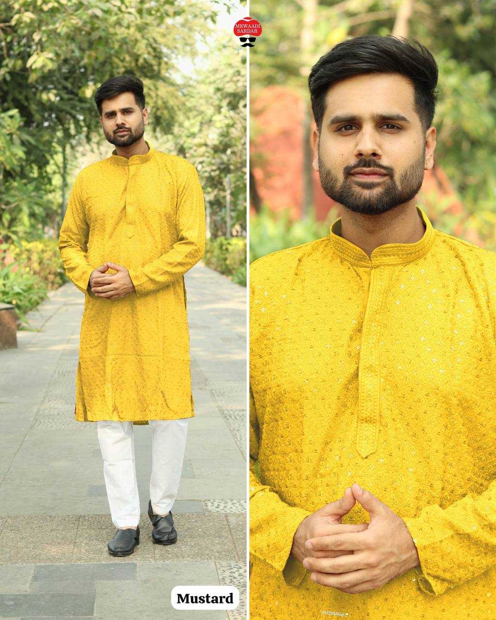 Ynf Chikan RIN125 INL04 Mens Wear Diwali Collections Festive Collections Wholesale Mens Kurtas Mens Kurta Pyjama Men Chikan Kurta Manufacturer