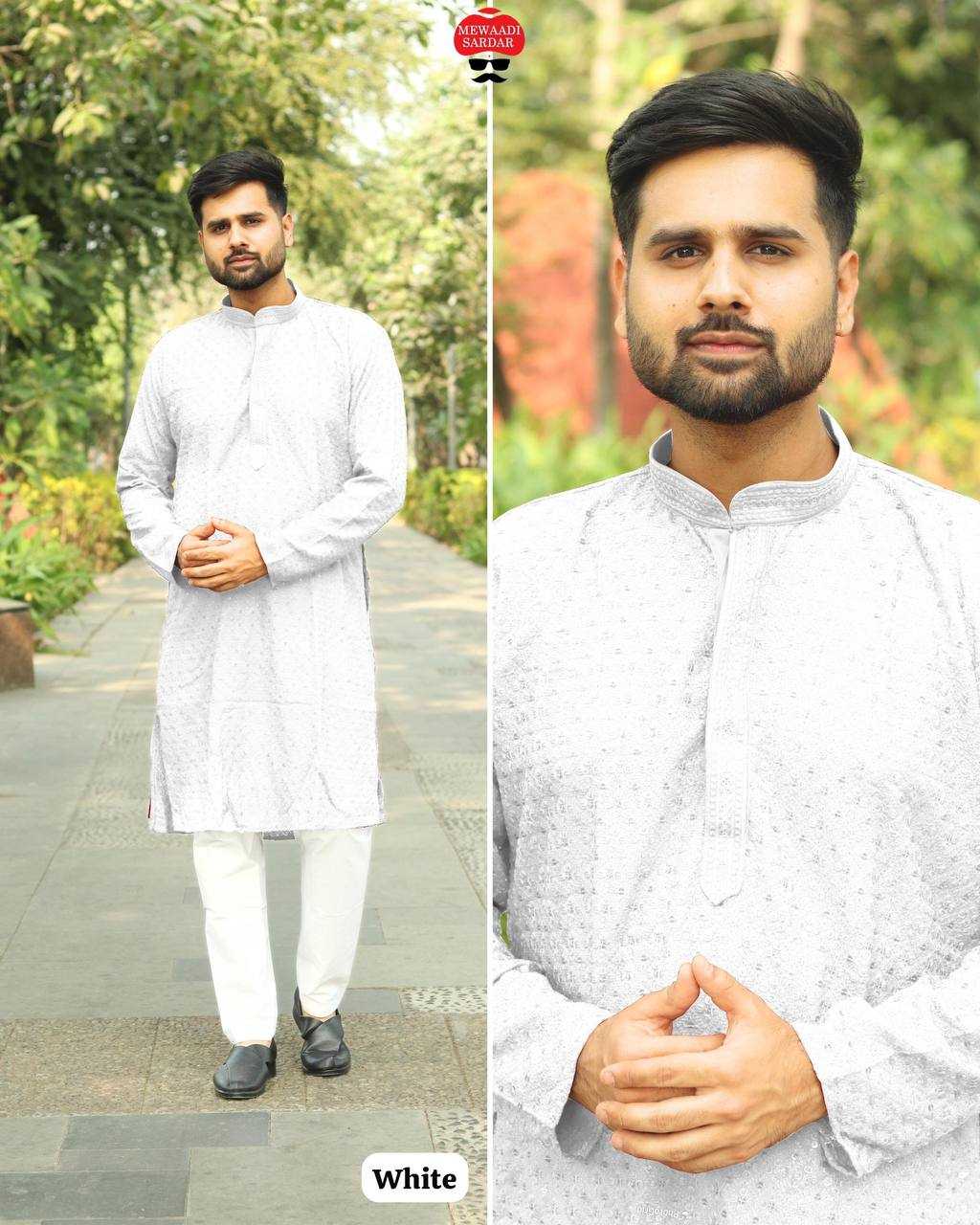 Ynf Chikan RIN125 INL04 Mens Wear Diwali Collections Festive Collections Wholesale Mens Kurtas Mens Kurta Pyjama Men Chikan Kurta Manufacturer