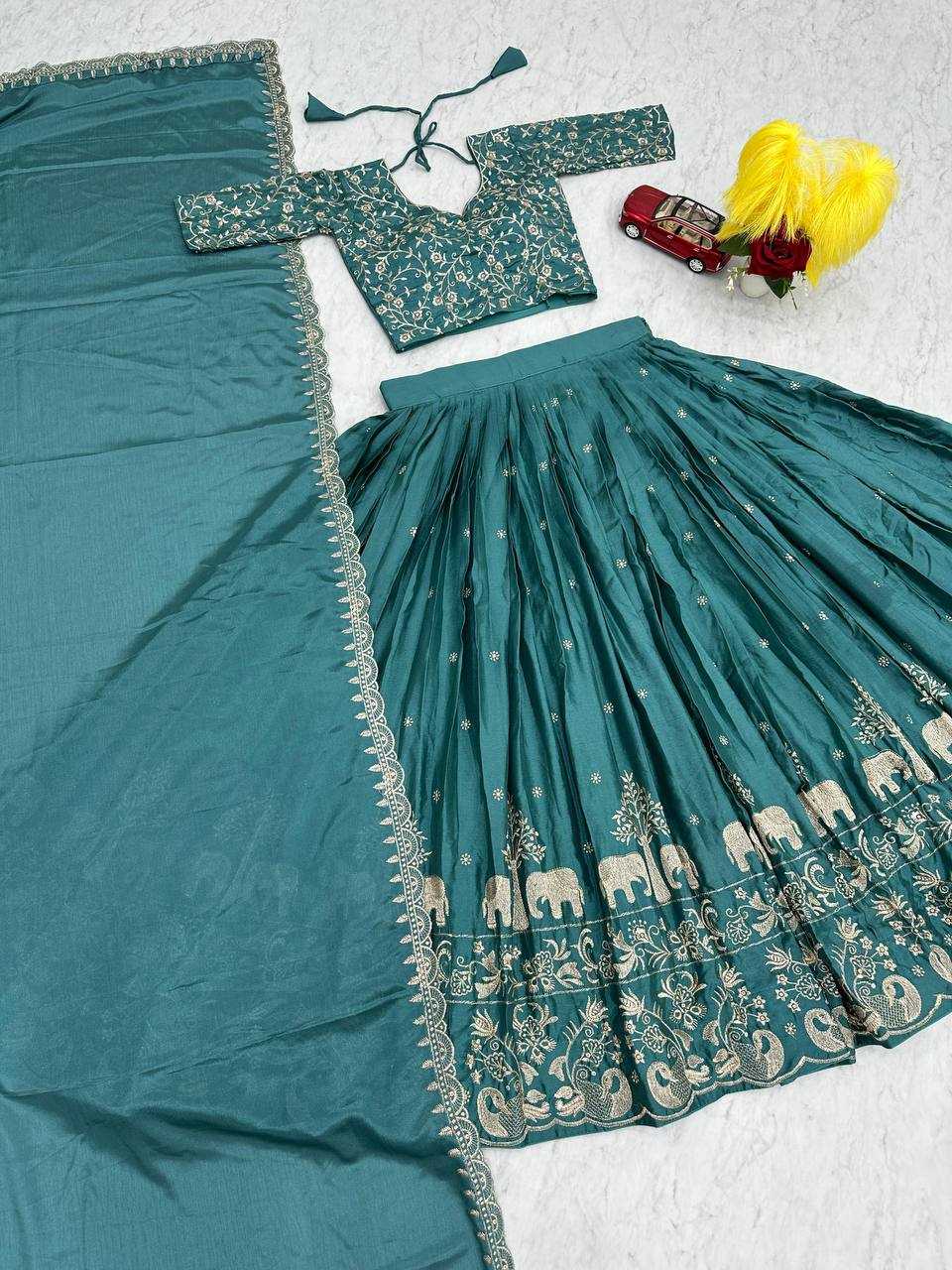 Ynf Chinon KESH130 075 Lehengas Wholesale Embroidered Lehenga Designer Lehenga Choli Thread Work Lehenga Manufacturer