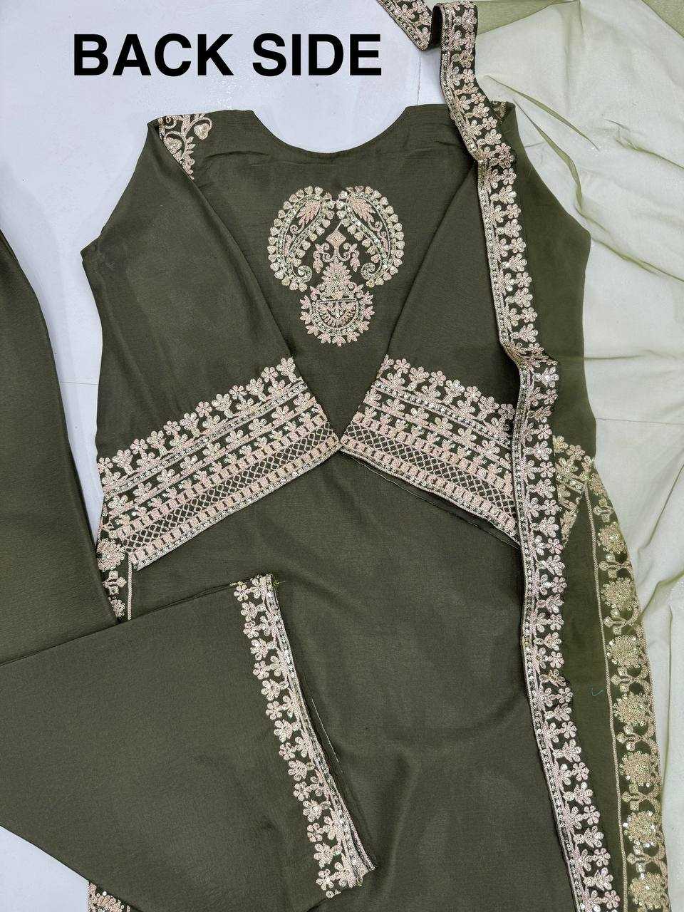 Ynf Chinon KESH208 197 Suits & Dresses Wedding Collections Festive Collections Wholesale Embroidery Suits Palazzo Suit Party wear suits Manufacturer