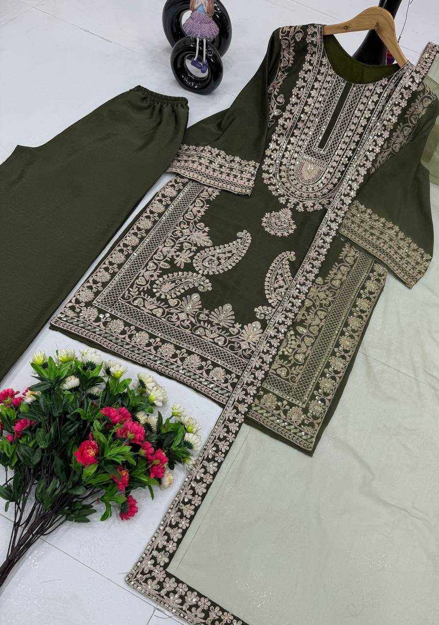 Ynf Chinon KESH208 197 Suits & Dresses Wedding Collections Festive Collections Wholesale Embroidery Suits Palazzo Suit Party wear suits Manufacturer