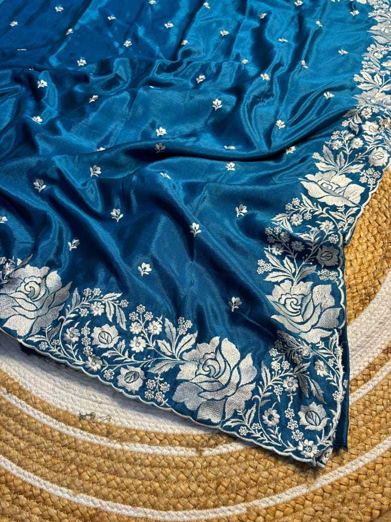 Ynf Chinon KESH222 RUN17 Sarees Wholesale Designer Sarees Embroidered Sarees Cutwork Saree Manufacturer