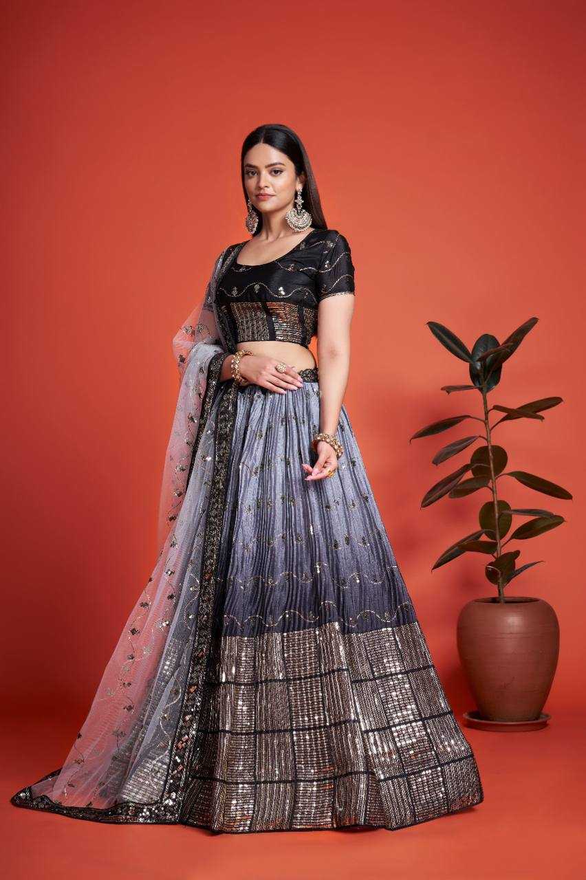 Ynf Chinon KESH295 267 Lehengas Wholesale Embroidered Lehenga Heavy Lehenga Sequins Lehenga Manufacturer