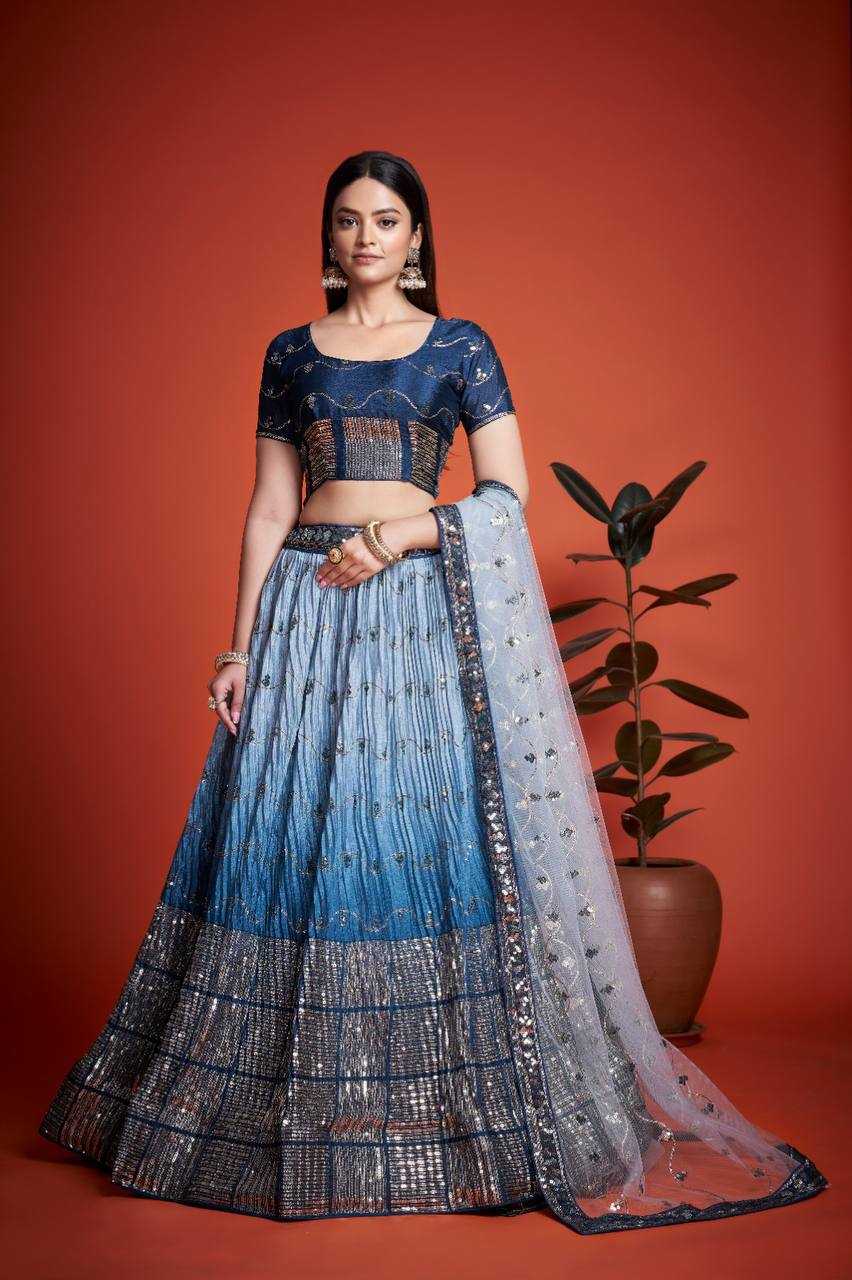 Ynf Chinon KESH295 267 Lehengas Wholesale Embroidered Lehenga Heavy Lehenga Sequins Lehenga Manufacturer