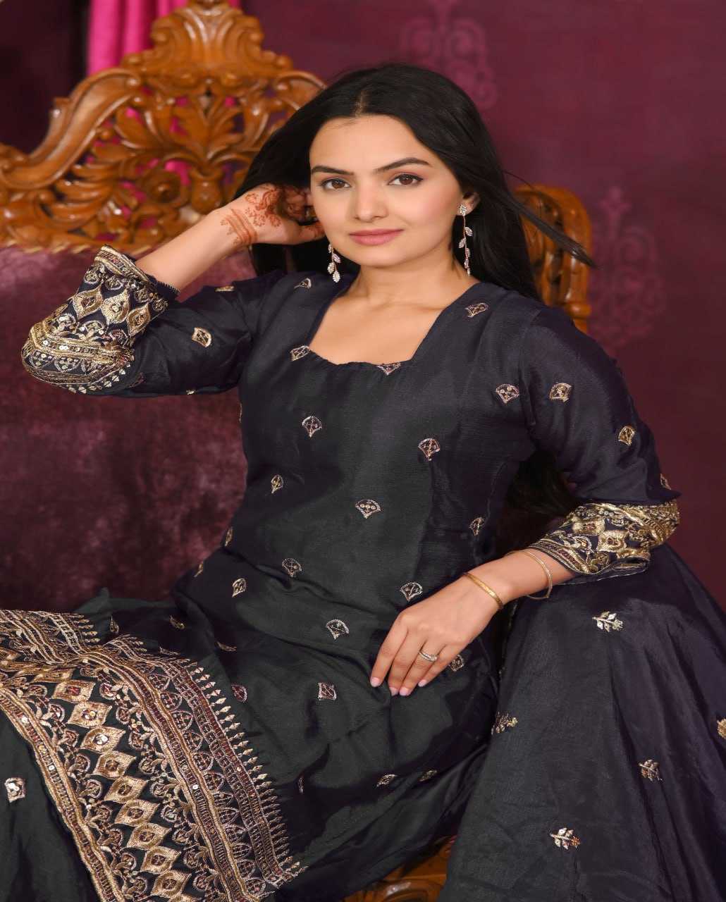 Ynf Chinon KESH394 10 Suits & Dresses Wedding Collections Festive Collections Wholesale Sharara Salwar Suits Embroidery Suits Wedding Outfits Manufacturer