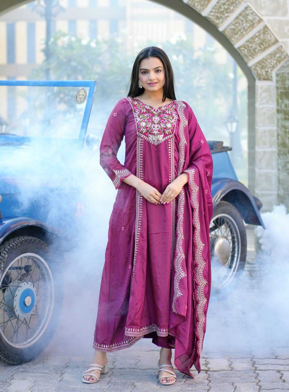 Ynf Chinon KESH394 41 Suits & Dresses Diwali Collections Festive Collections Wholesale Embroidery Suits Casual Dresses Party Wear Dresses Manufacturer