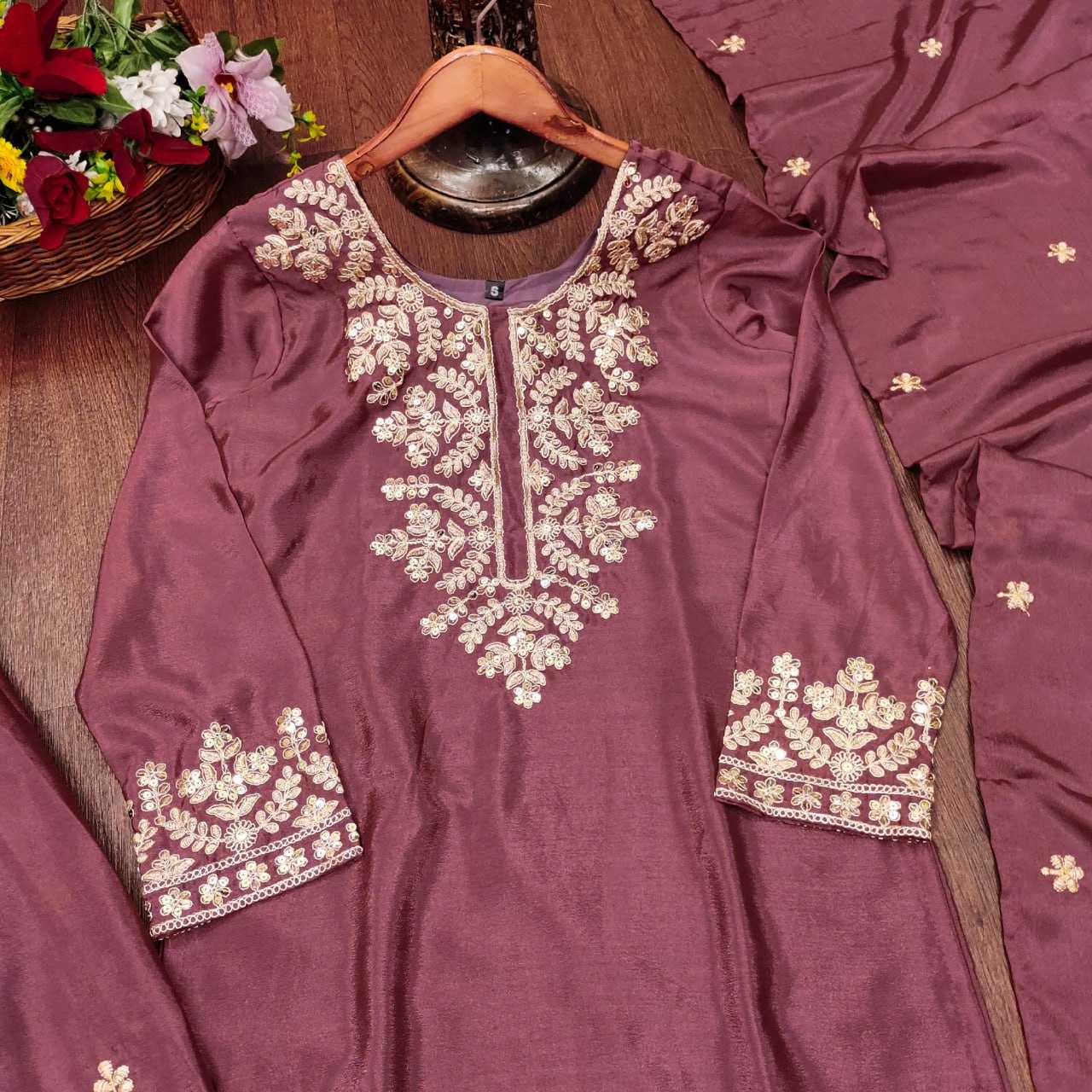 Ynf Chinon KESH394 42 Suits & Dresses Wedding Collections Festive Collections Wholesale Sharara Salwar Suits Embroidery Suits Wedding Outfits Manufacturer