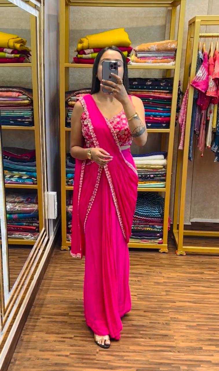 Ynf Chinon KESH413 1088 Sarees Wedding Collections Festive Collections Wholesale Ready To Wear Sarees Lace Border Sarees Sarees With Blouse Manufacturer