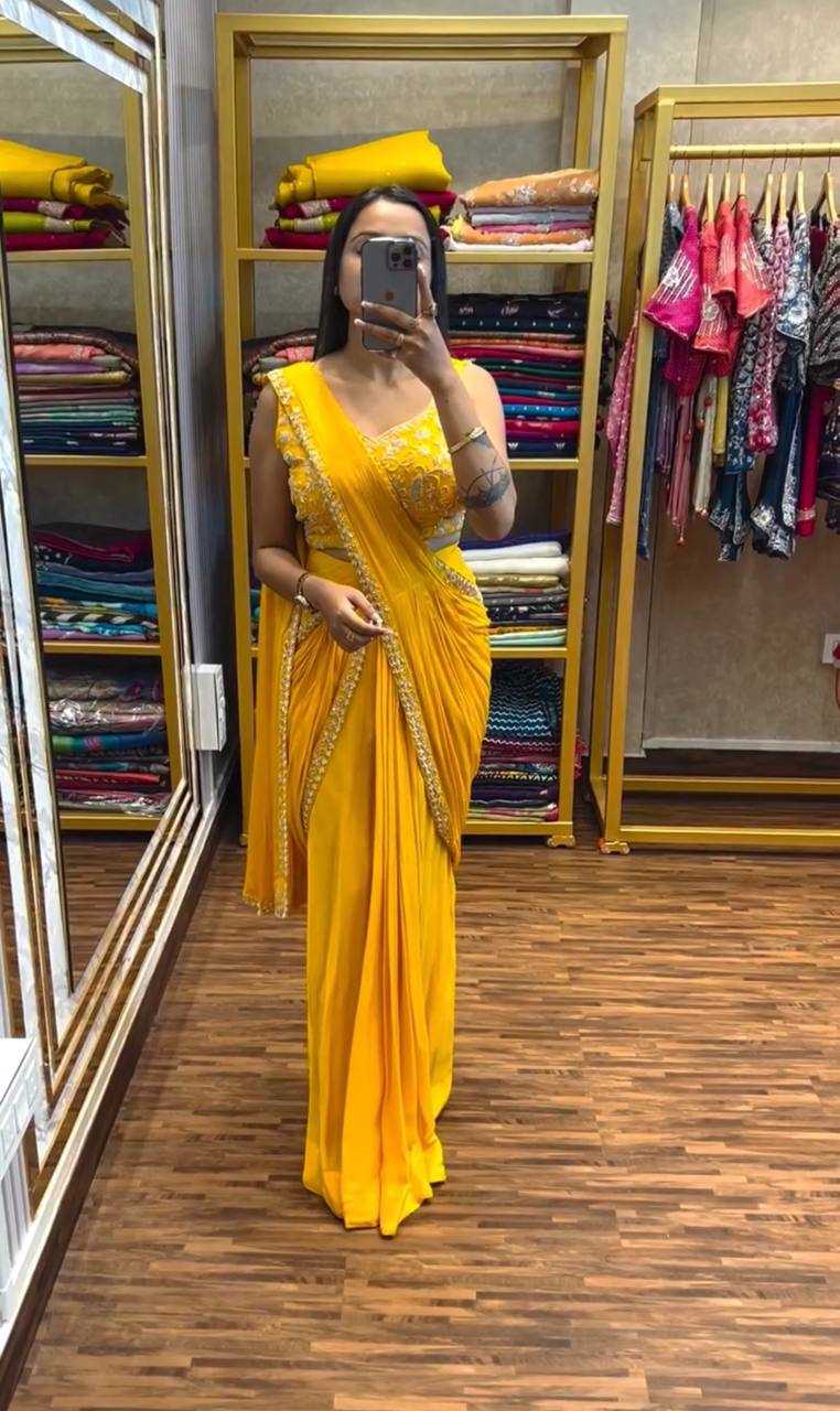 Ynf Chinon KESH413 1088 Sarees Wedding Collections Festive Collections Wholesale Ready To Wear Sarees Lace Border Sarees Sarees With Blouse Manufacturer