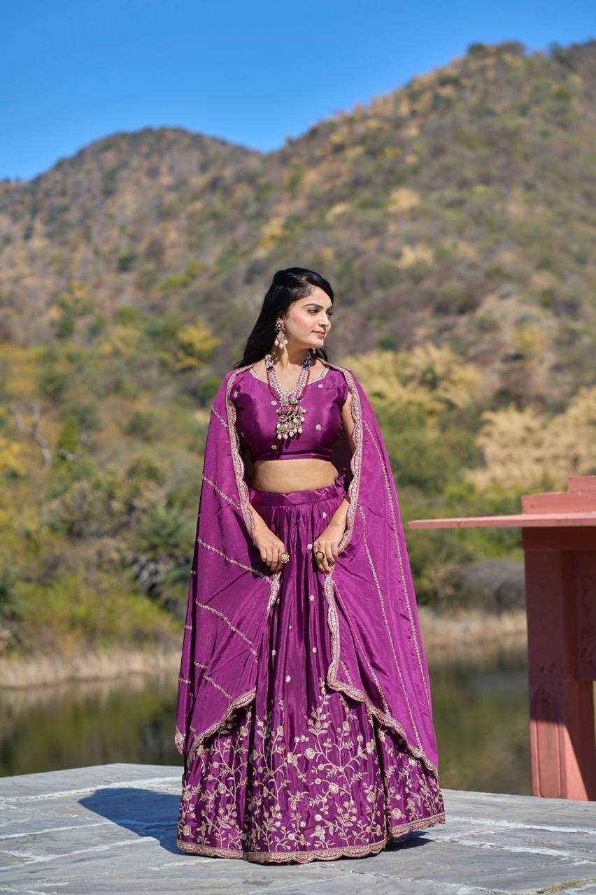 Ynf Chinon RIN119 9011 Lehengas Wedding Collections Festive Collections Wholesale Embroidered Lehenga Thread Work Lehenga Lehenga With Cancan Manufacturer