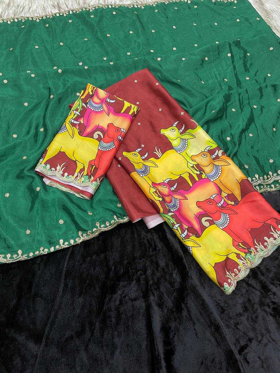 Ynf Chinon RIN124 Pichwai Kalamkari Half saree Lehengas Wedding Collections Festive Collections Wholesale Designer Lehenga Printed Lehenga Lehenga With Blouse Manufacturer