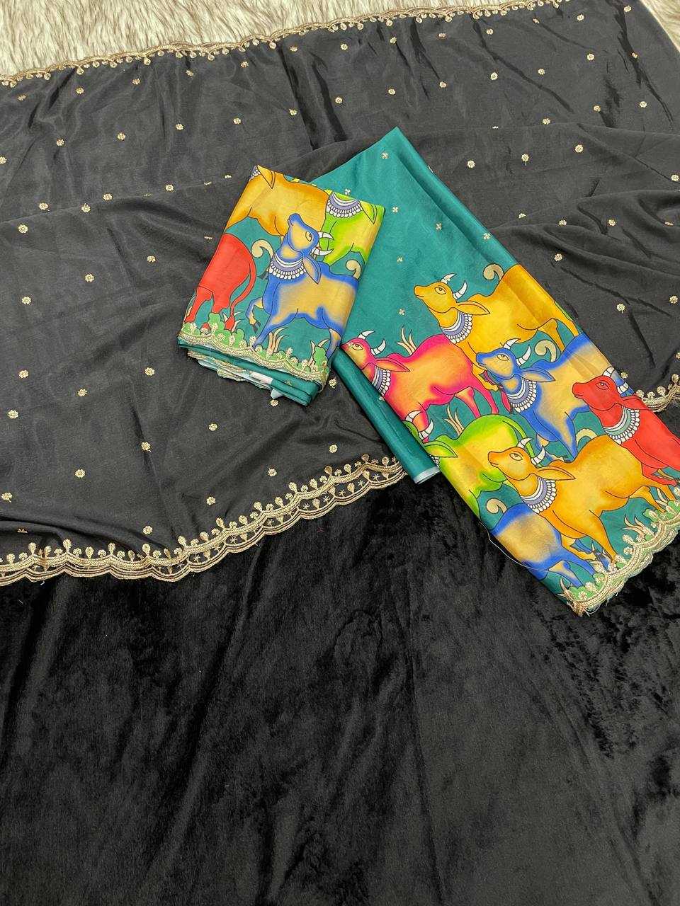 Ynf Chinon RIN124 Pichwai Kalamkari Half saree Lehengas Wedding Collections Festive Collections Wholesale Designer Lehenga Printed Lehenga Lehenga With Blouse Manufacturer