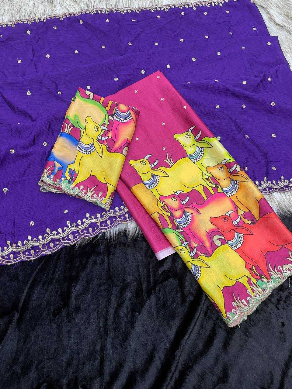 Ynf Chinon RIN124 Pichwai Kalamkari Half saree Lehengas Wedding Collections Festive Collections Wholesale Designer Lehenga Printed Lehenga Lehenga With Blouse Manufacturer