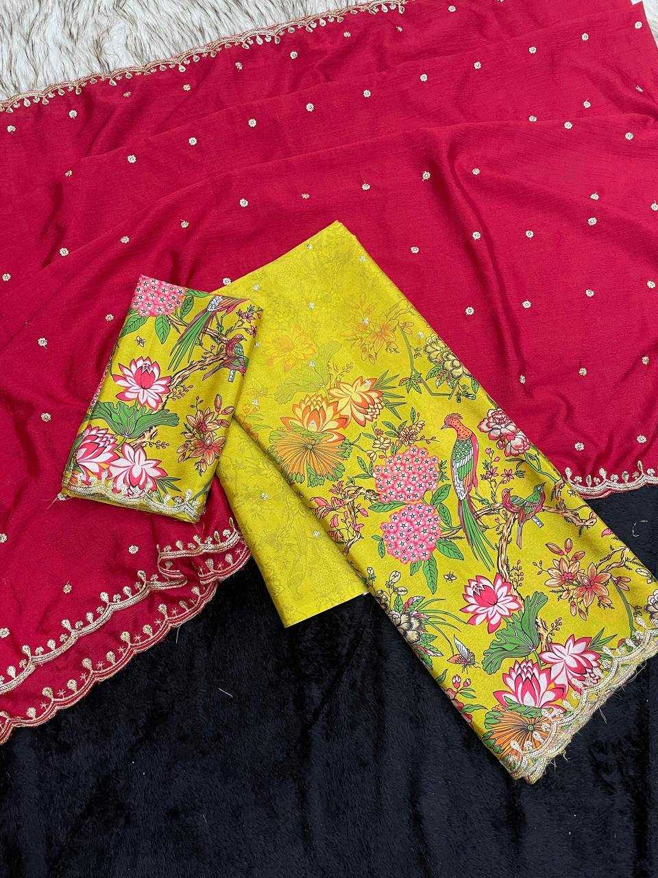 Ynf Chinon RIN124 RIE43 Sarees Wedding Collections Festive Collections Wholesale Embroidered Sarees Kalamkari Sarees Sequins Work Saree Manufacturer