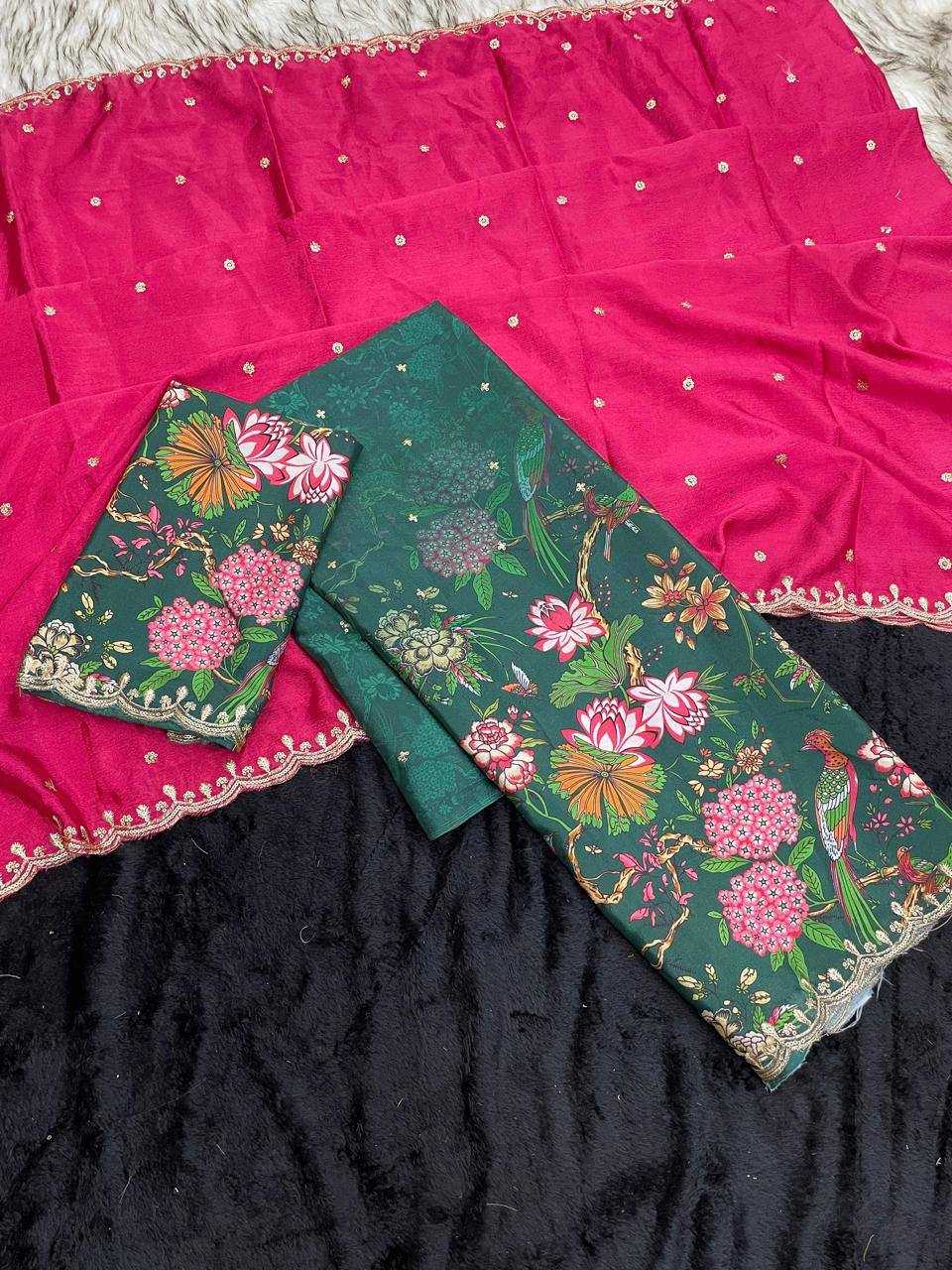 Ynf Chinon RIN124 RIE43 Sarees Wedding Collections Festive Collections Wholesale Embroidered Sarees Kalamkari Sarees Sequins Work Saree Manufacturer