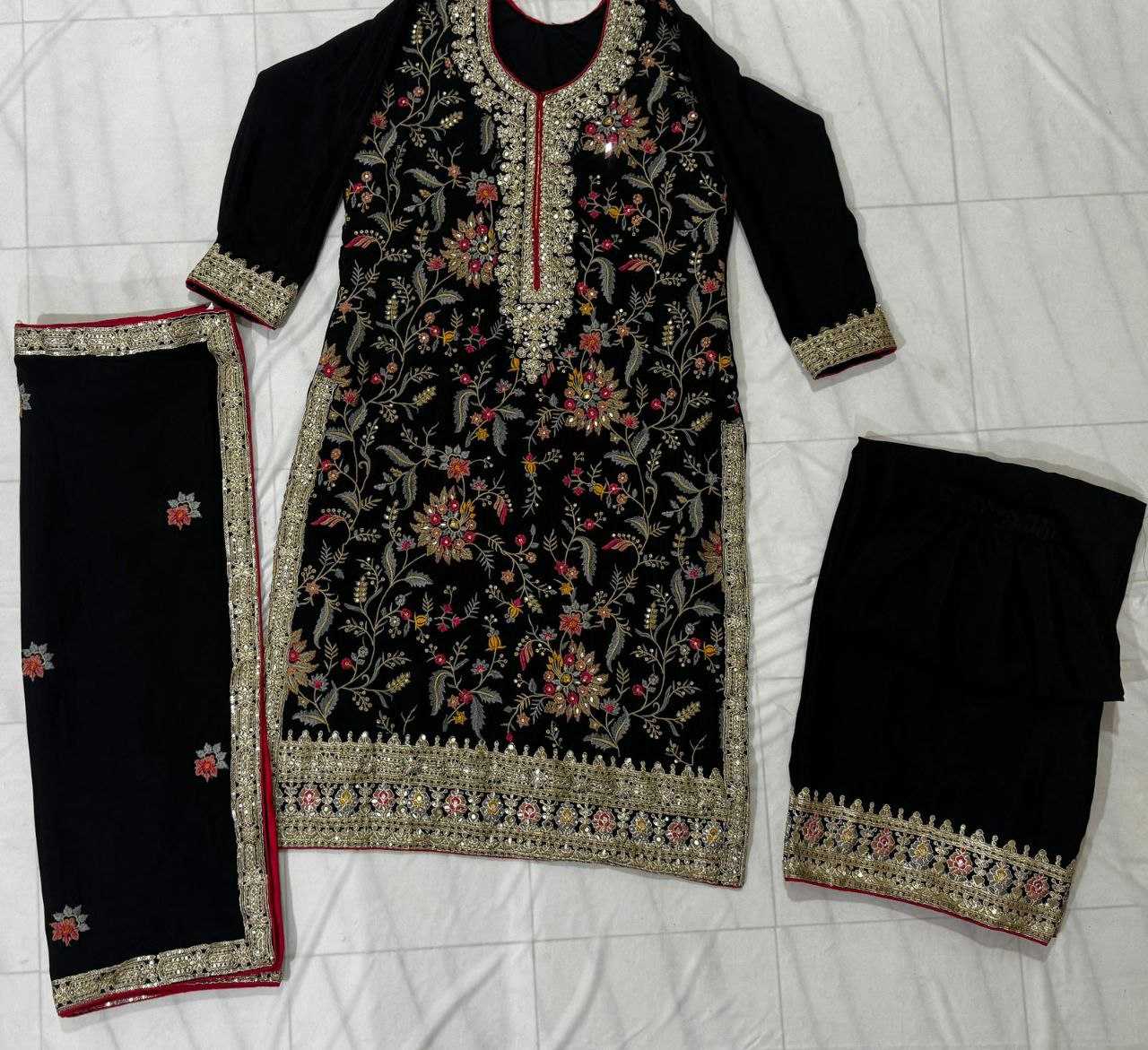 Ynf Chinon RIN131 7474 Suits & Dresses Islamic Clothing Wedding Collections Wholesale Embroidery Suits Palazzo Suit Semi Stitched Suits Manufacturer