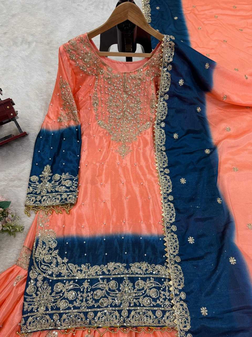 Ynf Chinon RIN133 1498 Suits & Dresses Wedding Collections Festive Collections Wholesale Ladies Suits Sharara Salwar Suits Wedding Outfits Manufacturer