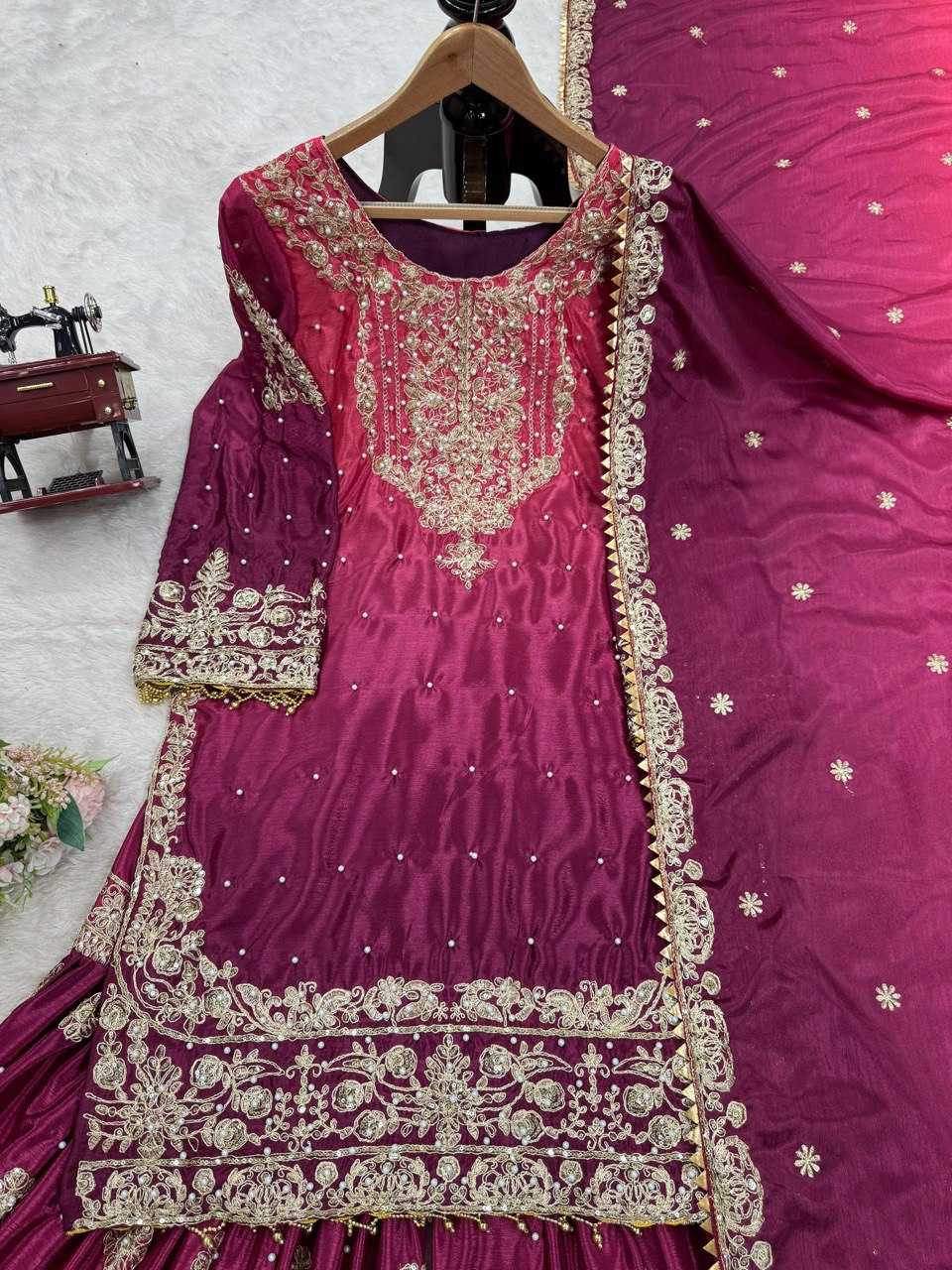 Ynf Chinon RIN133 1498 Suits & Dresses Wedding Collections Festive Collections Wholesale Ladies Suits Sharara Salwar Suits Wedding Outfits Manufacturer