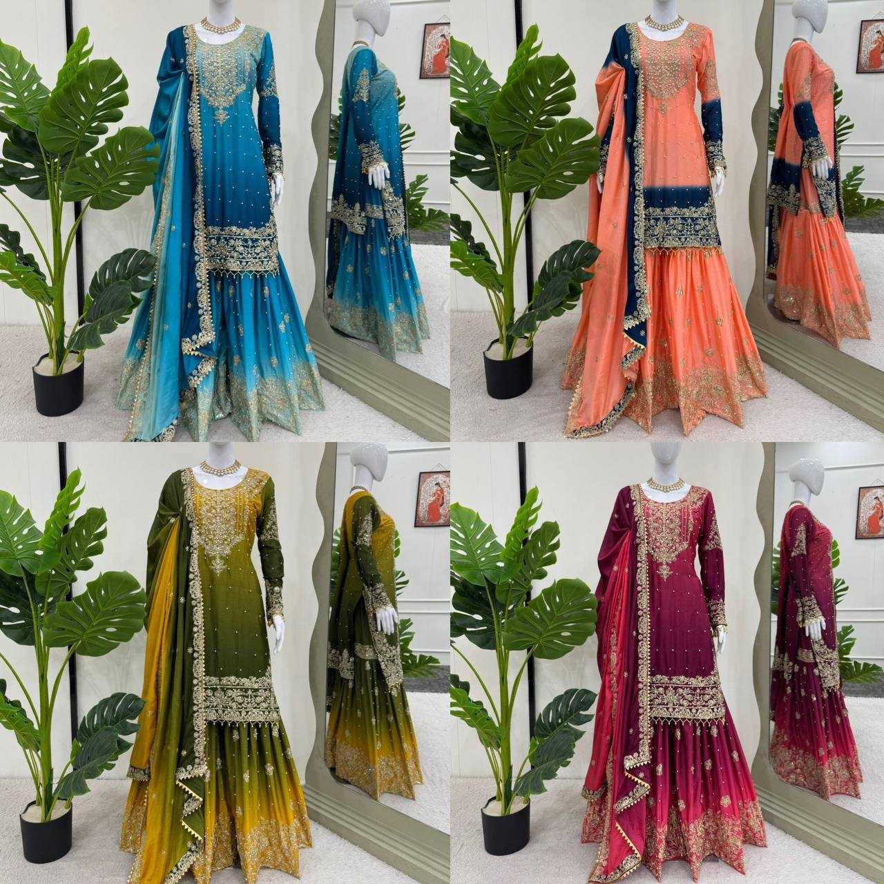 Ynf Chinon RIN133 1498 Suits & Dresses Wedding Collections Festive Collections Wholesale Ladies Suits Sharara Salwar Suits Wedding Outfits Manufacturer