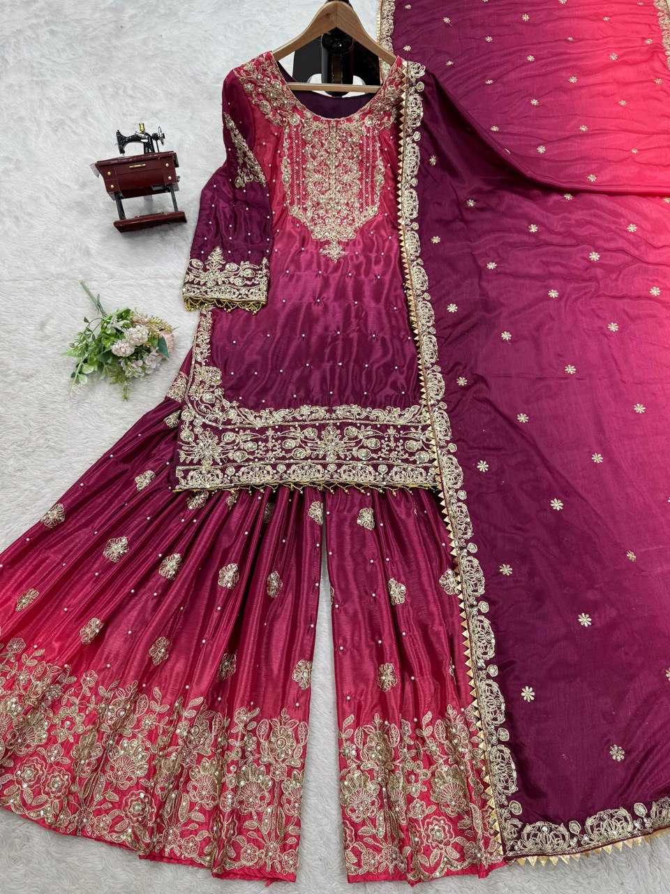 Ynf Chinon RIN133 1498 Suits & Dresses Wedding Collections Festive Collections Wholesale Ladies Suits Sharara Salwar Suits Wedding Outfits Manufacturer