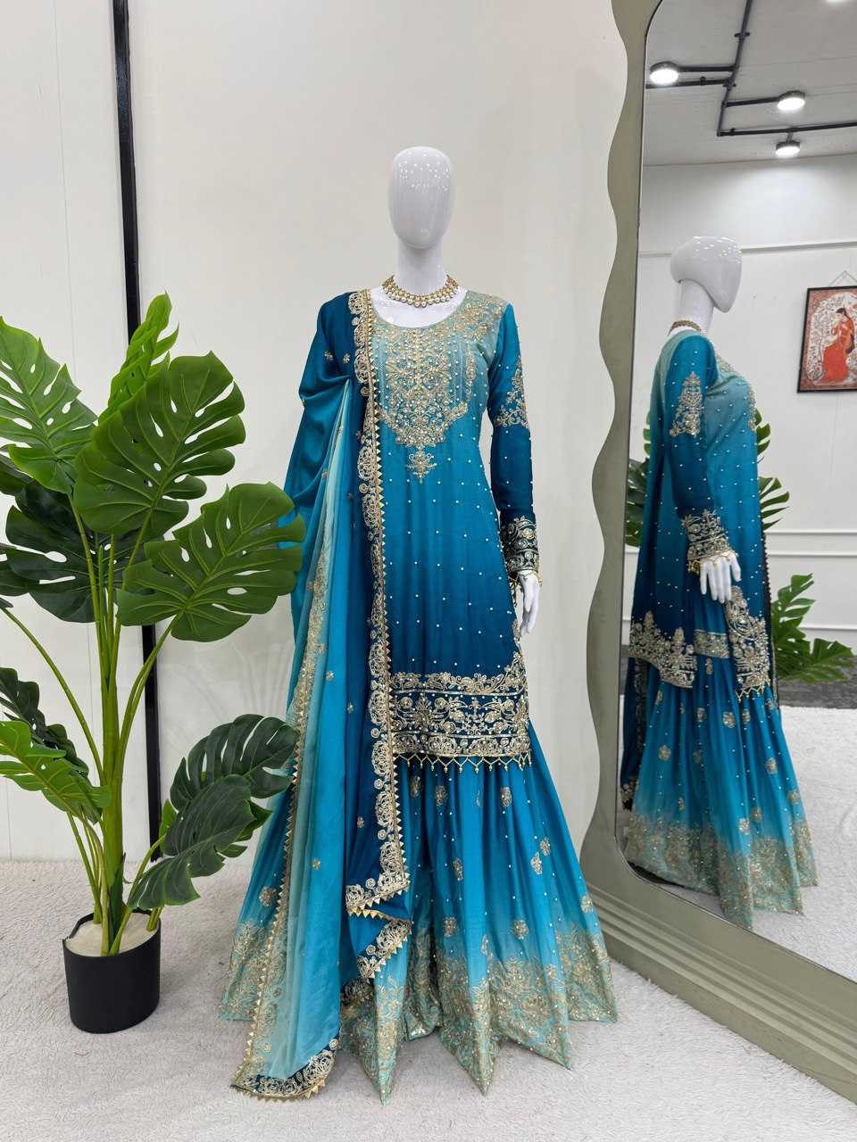 Ynf Chinon RIN133 1498 Suits & Dresses Wedding Collections Festive Collections Wholesale Ladies Suits Sharara Salwar Suits Wedding Outfits Manufacturer