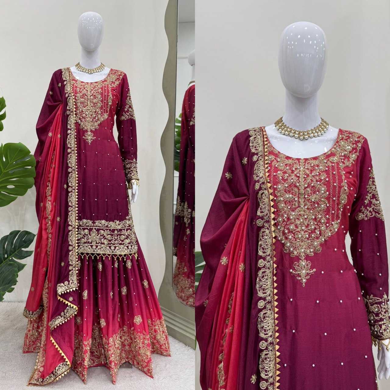 Ynf Chinon RIN133 1498 Suits & Dresses Wedding Collections Festive Collections Wholesale Ladies Suits Sharara Salwar Suits Wedding Outfits Manufacturer