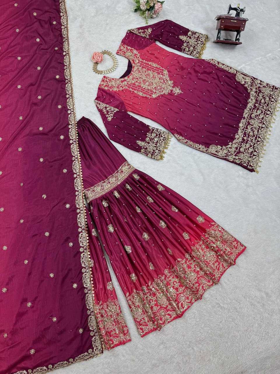 Ynf Chinon RIN133 1498 Suits & Dresses Wedding Collections Festive Collections Wholesale Ladies Suits Sharara Salwar Suits Wedding Outfits Manufacturer