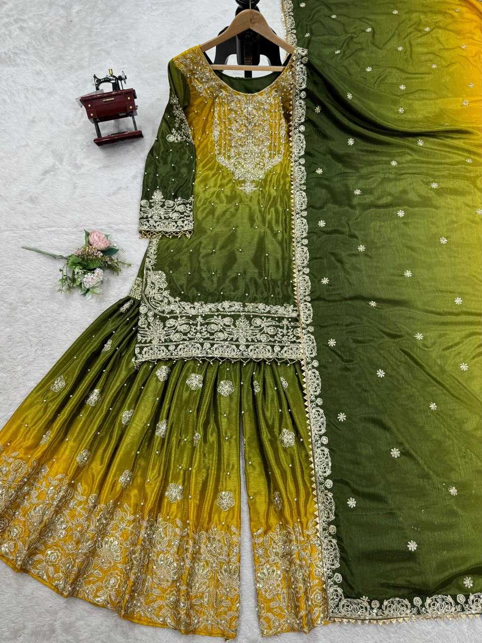 Ynf Chinon RIN133 1498 Suits & Dresses Wedding Collections Festive Collections Wholesale Ladies Suits Sharara Salwar Suits Wedding Outfits Manufacturer